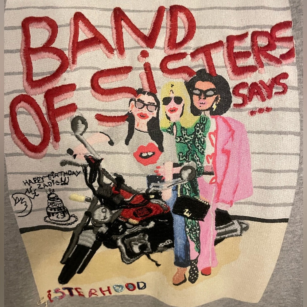 Zadig & Voltaire Band of Sisters Graphic Sweatshirt RARE HTF ~ size Small - Picture 7 of 16